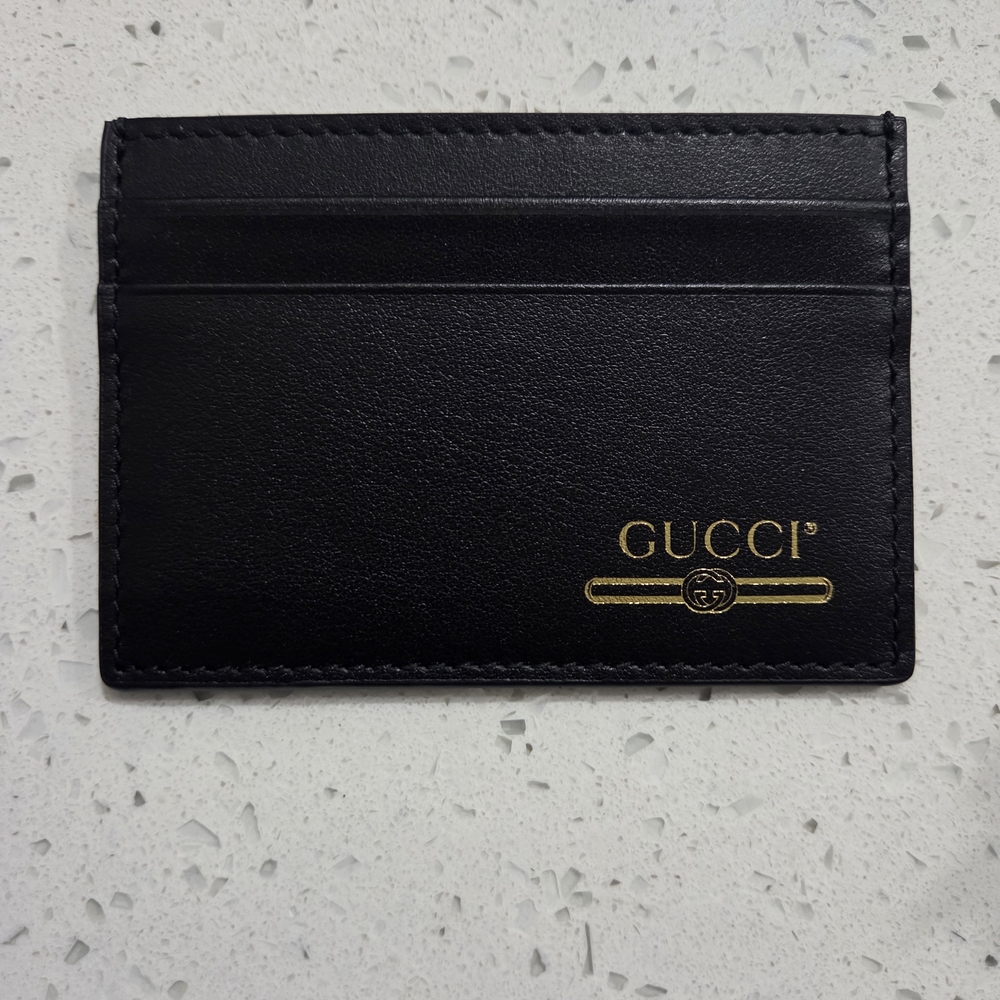 Gucci Black and Gold Card Holder